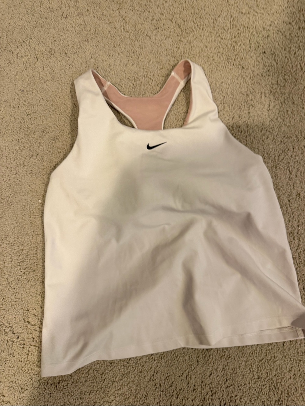 Nike Women's White Racerback Tank with Pink Lining